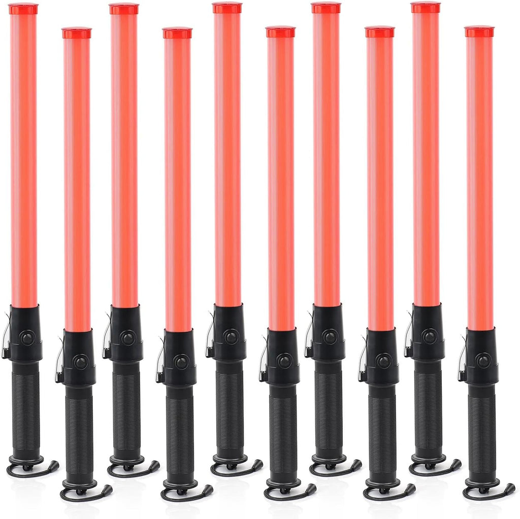 10 Pieces 21-inch Traffic Control Wand with 2 Flashing Modes D664