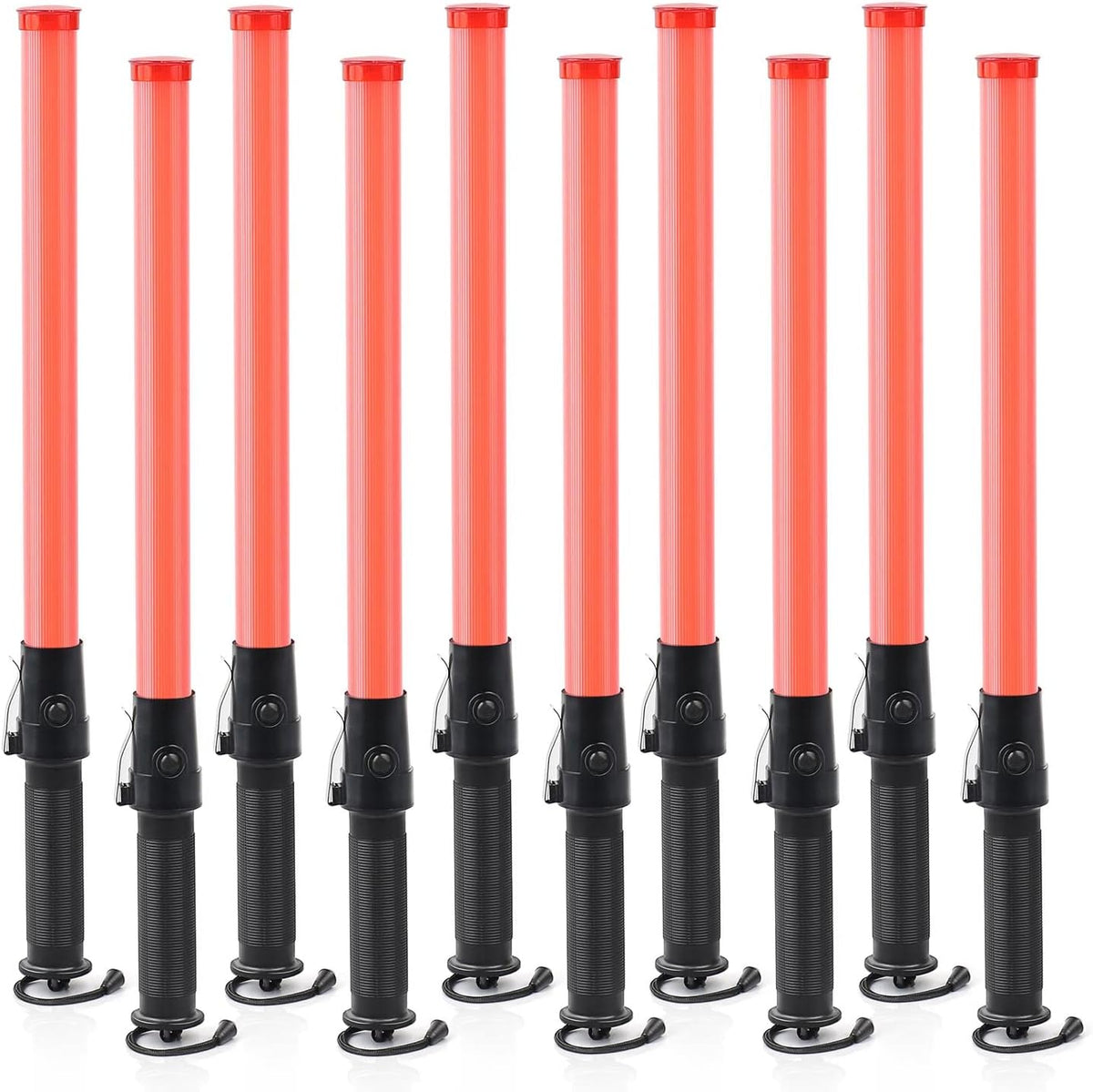 10 Pieces 21-inch Traffic Control Wand with 2 Flashing Modes D664